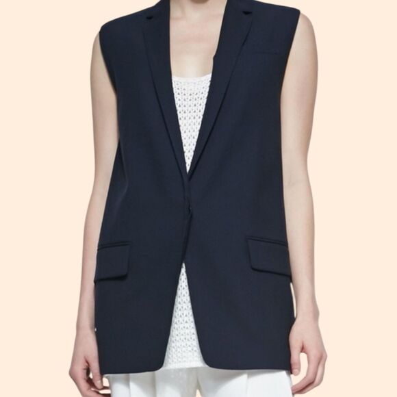 Rag Bone Francois Wool Crepe Vest - Picture 1 of 8